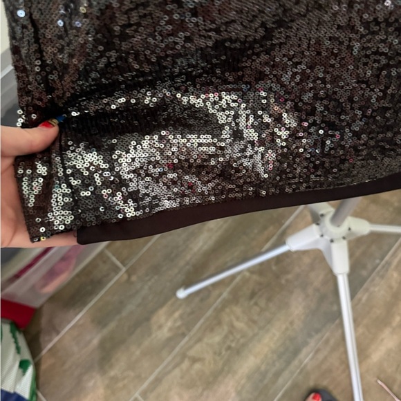 Tiana B. Black Shiny sequined T-shirt mini dress - Picture 6 of 8